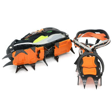 Load image into Gallery viewer, 14 Teeth Crampons Manganese Steel Climbing Gear Snow Ice Anti-Skid Climbing Shoe Grippers Crampon Traction Device Mountaineering