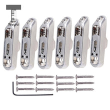 Load image into Gallery viewer, Tooyful 6 Pcs Single Individual Bridge Saddles Tailpiece with Screws Wrench Set for 6 String Electric Guitar Bass Parts