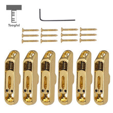 Load image into Gallery viewer, Tooyful 6 Pcs Single Individual Bridge Saddles Tailpiece with Screws Wrench Set for 6 String Electric Guitar Bass Parts