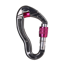 Load image into Gallery viewer, Screwgate Rock Climbing Mountaineering Carabiner Buckle with Pulley Wheel for Tree Carving Arborist Rigging Rappelling Rescue